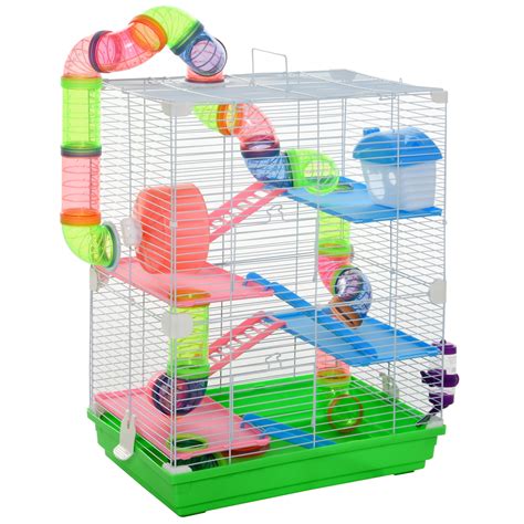 Pawhut 5 Tier Hamster Cage Gerbil Habitat Home Small Pet Animals House