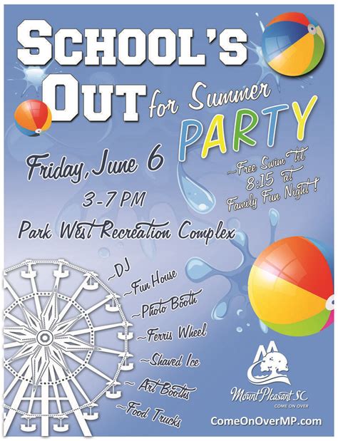 Save money and time while using our easy to use free party psd flyer templates for photoshop! Splash Down into Tomorrow's "School's Out For Summer ...