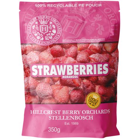 Hillcrest Frozen Strawberries 350g Frozen Berries Frozen Fruit