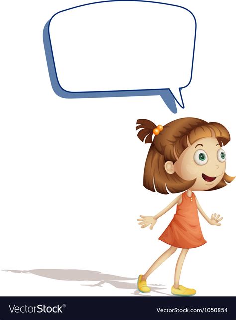 Girl And Call Out Royalty Free Vector Image Vectorstock