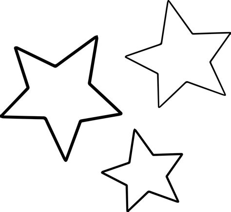 Tres Estrellas Para Colorear Imprimir E Dibujar Coloringonly Com
