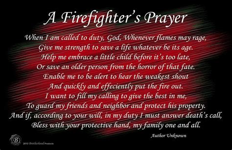 A Firefighters Prayer Black And Red Poster 11 X 17 Or 24 X 36 Prayer