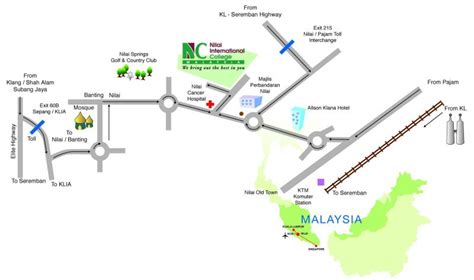 Nilai location map, nilai maps collection directory for travel guide peta