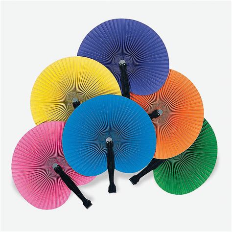 Colorful Folding Hand Fans 12 Pc Oriental Trading Paper Hand