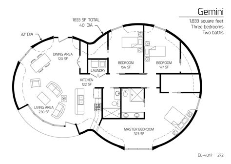 Most dome homes are constructed real working drawings diy house plans with free software, monolithic dome edition by robert bissett. Floor Plan: DL-4017 | Monolithic Dome Institute