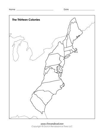 Showing 12 coloring pages related to 13 colonies. 13 Colonies Blank Map - Tim's Printables