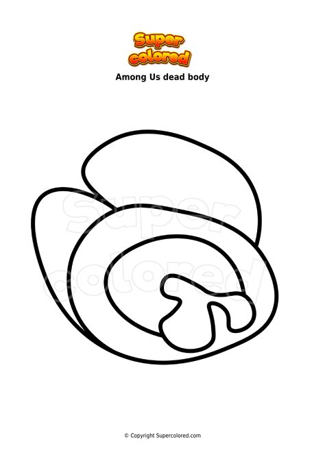 Among Us Dead Coloring Page