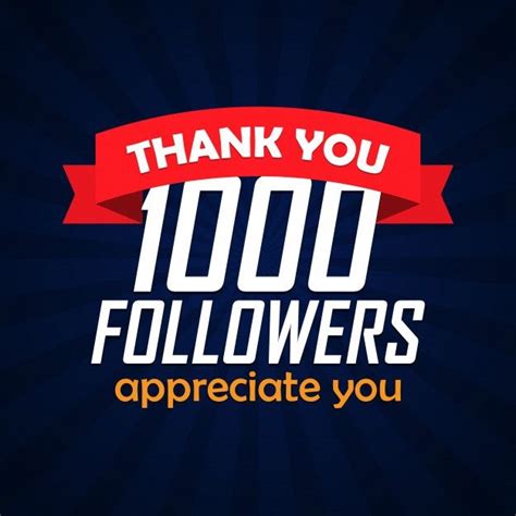 Thank You 1000 Followers Congratulation Vector Illustration 1000