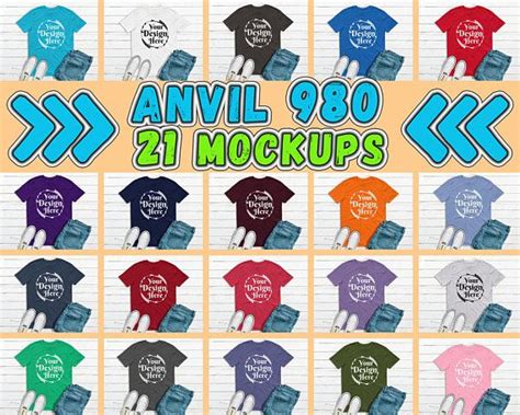 Download Best Free Mega Bundle 21 Mockups Anvil 980 T-Shirt Mock ...