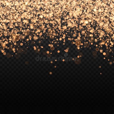 Vector Gold Glitter Backdrop Transparent Falling Golden Particles