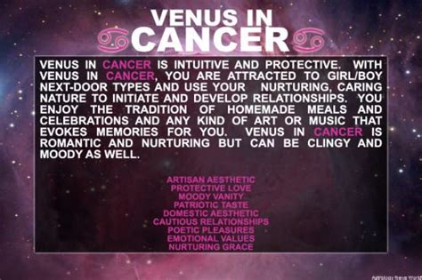 You are tender and sensitive in matters of romance and sex. Venus in Cancer - Sign up here to see more: http://bit.ly ...