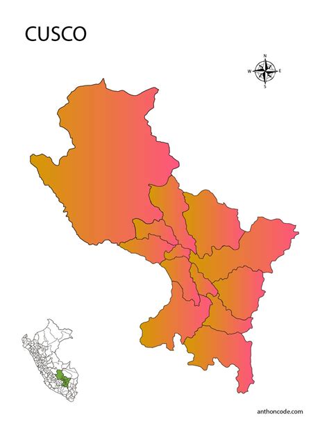 Mapa Politico De Cusco Peru
