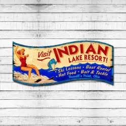 Custom Waterski Vintage Sign Personalized And Retro Lake Sign