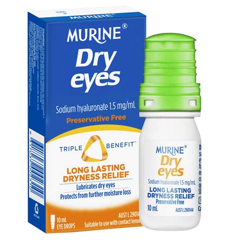 Murine Dry Eyes Eye Drops 10ml Long Lasting Dryness Relief Preservative Free 9317039002310 Ebay