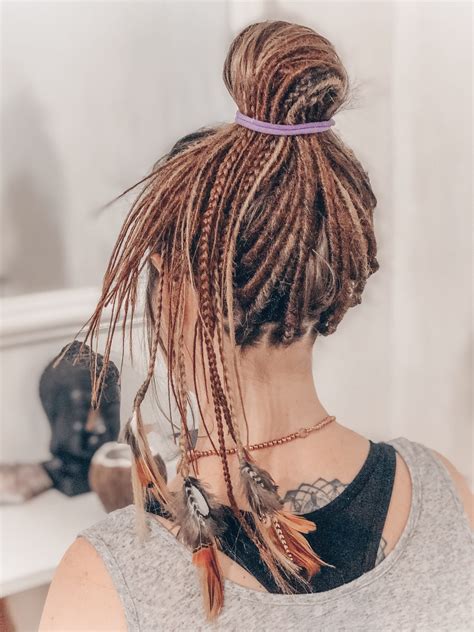 boho style double ended dreadlocks with feather braids dreads etsy free nude porn photos