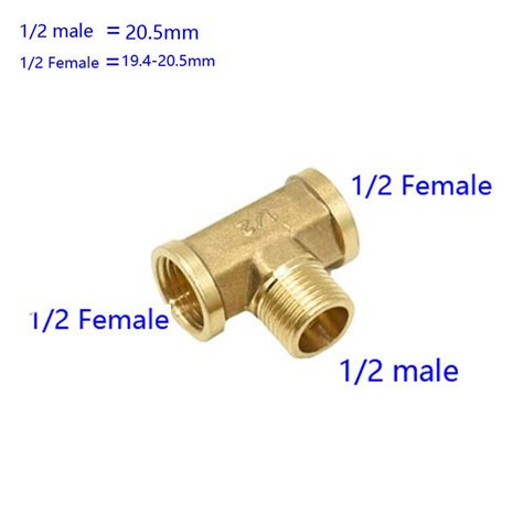 Brass Plumbing Male 12 Tee Connector Female Copper T Shape Fitting 3