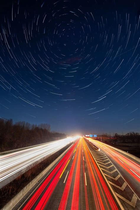 3895x5834 Time Lapse Road Star Trails Night Long Exposure