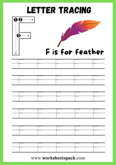 Uppercase Letter F Tracing Worksheet Printable Letter F Writing