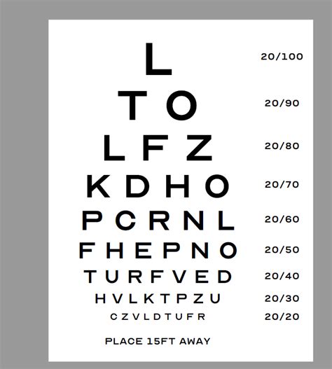 Snellen Eye Chart For Visual Acuity And Color Vision Test Precision 7