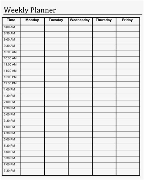 Free Printable Blank Weekly Schedule Gambaran