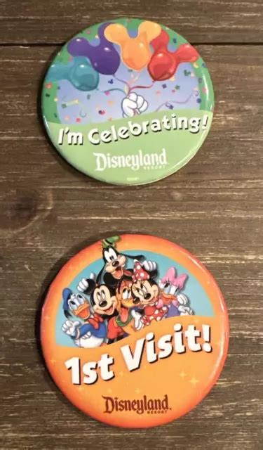 Walt Disney Disneyland Resort 1st Visit And Im Celebrating Pin Button