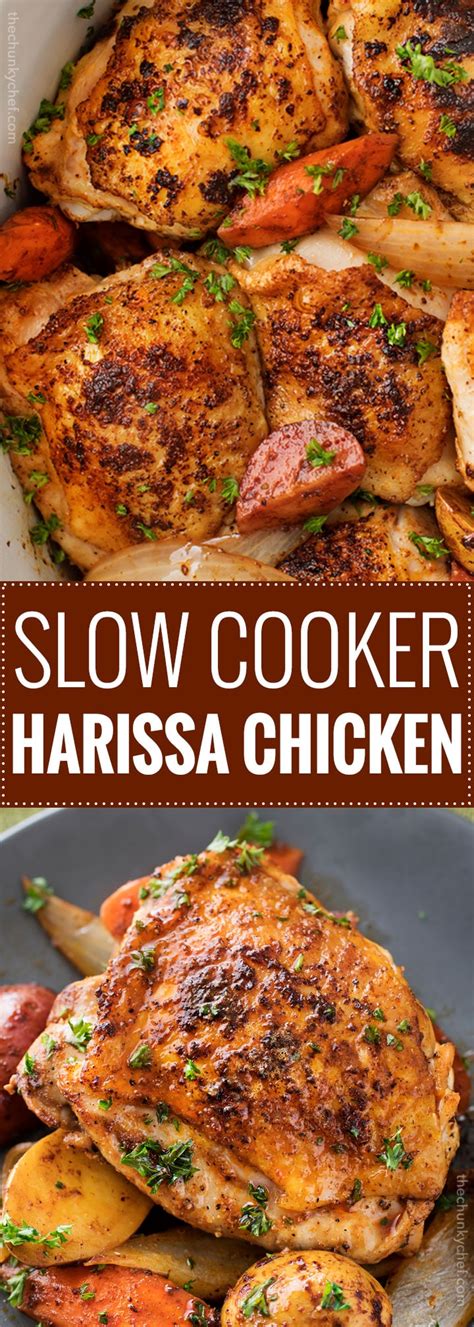 Slow Cooker Harissa Chicken - The Chunky Chef