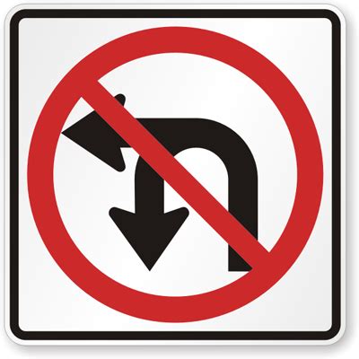 If there's no sign saying they can't u turn, they are there has been a few comments and one google pic showing they had a no u turn sign. No Left And U Turn Sign - R3-18, SKU: X-R3-18