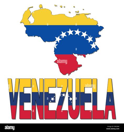 Mapa De Venezuela Bandera Y Ilustración De Texto Imagen Vector De Stock