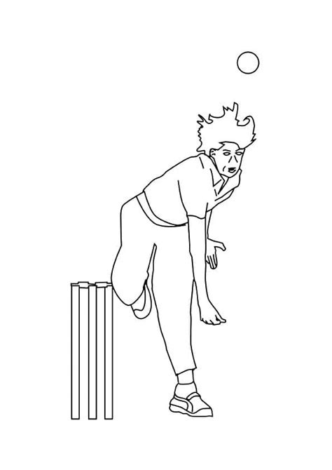 Cricket Player Image Coloring Page Download Print Or Color Online