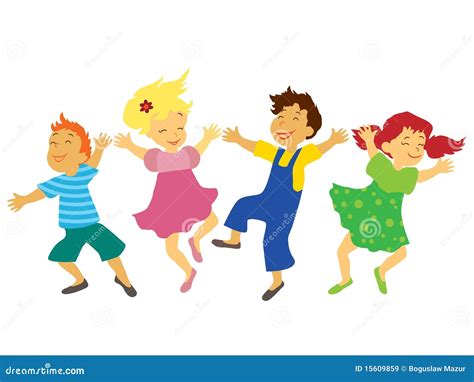 Dancing Children Stock Vector Illustration Of Jumping 15609859