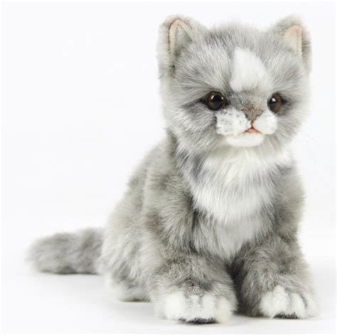 Soft Toy Grey Tabby Cat By Hansa 19cmh 7063 Lincrafts