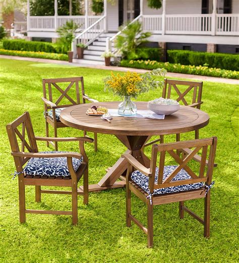 Claremont Eucalyptus Round Dining Table And Chairs Outdoor Dining