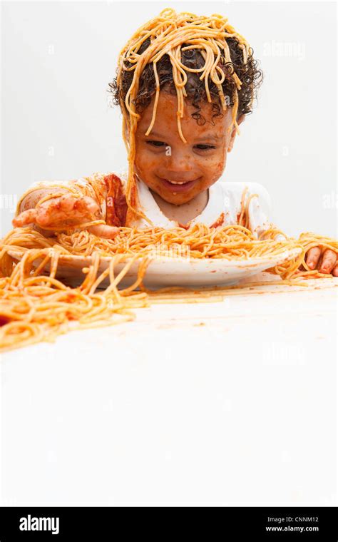 Year Old Boy Eating Pasta Hi Res Stock Photography And Images Alamy