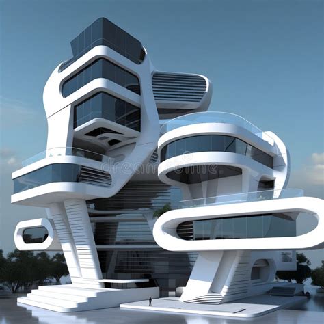 Generative Ai Ilustration Futurism Architecture City Futurism