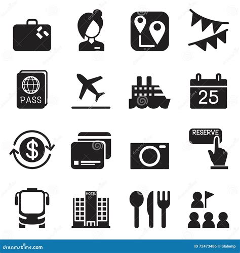 Tourism And Tourist Icons Set Vector Illustration Stock Vector