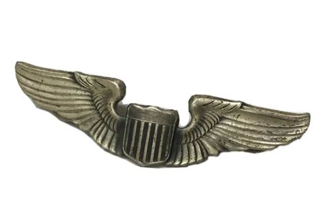 Wwii Sterling Silver Pilot Wings Usaf 3 Inch Full Size Military Pin
