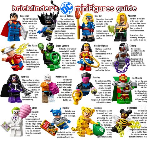 brickfinder lego dc super heroes collectible minifigure 71026 feel guide