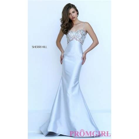 Silver Sherri Hill Prom Dress With Sweetheart Neckline Discount