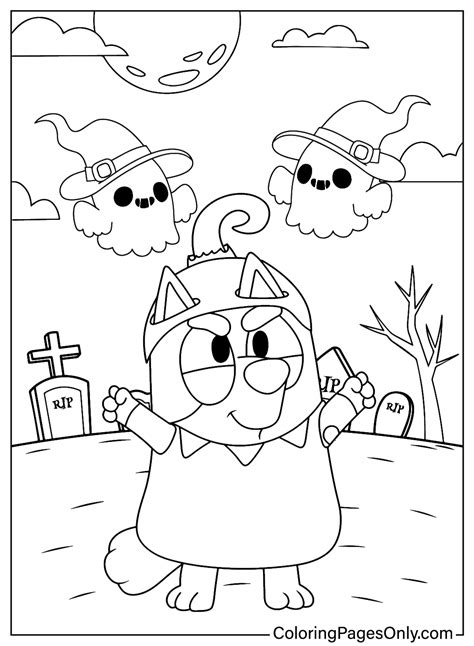 19 Free Printable Bluey Halloween Coloring Pages