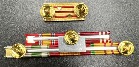 Army Vietnam War Mounted 5 Ribbon Bar With Mounted Meritorious Unit