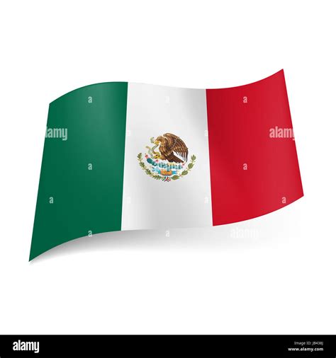 National Flag Of Mexico Green White And Red Vertical Stripes With