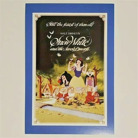 Disney Classic Movie Poster Postcard Snow White And The Seven Dwarfs