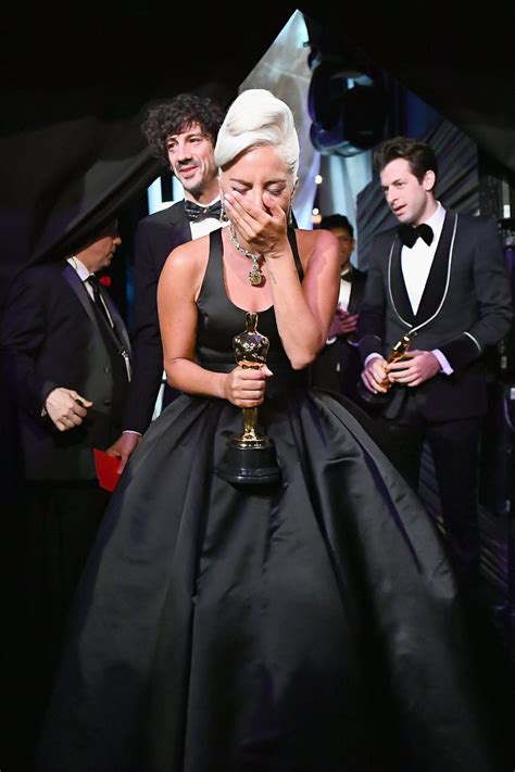 Oscars 2019 Lady Gaga Wins First Oscar Gets Teary Eyed On Stage