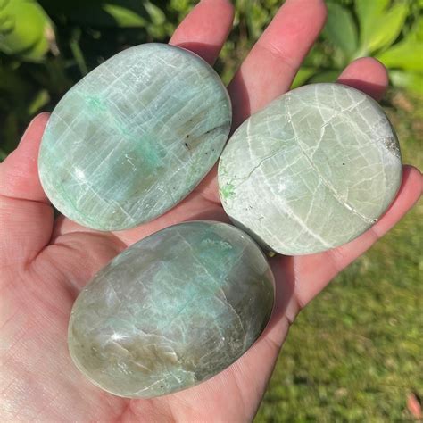 Green Moonstone Palm Stone The Rock Crystal Shop