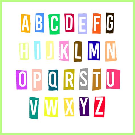 Large Alphabet Letters Free Printable Colored