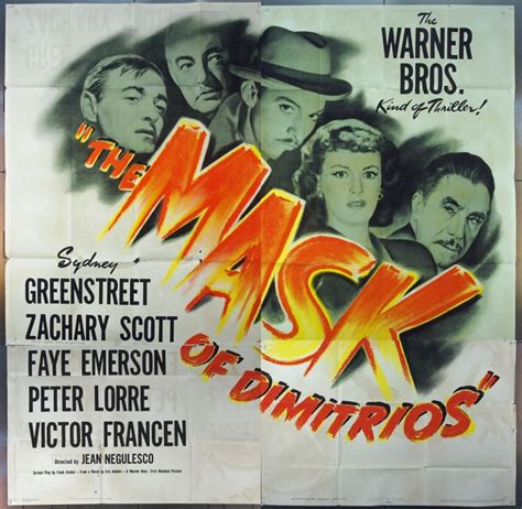 Original Mask Of Dimitrios The 1944 Movie Poster In Vf Condition For