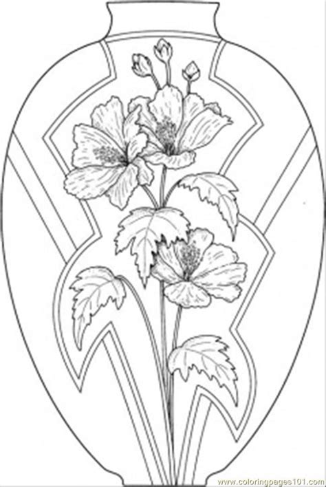 There are different types of flowers. Vase With Flowers Coloring Page - Free Decorations ...