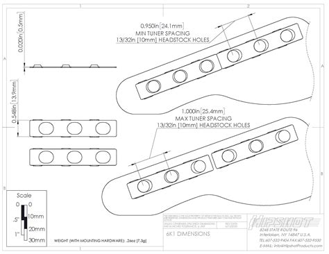 Vintage Guitar Tuner Upgrade Kit For 6 Inline Headstocks 85mm Post H