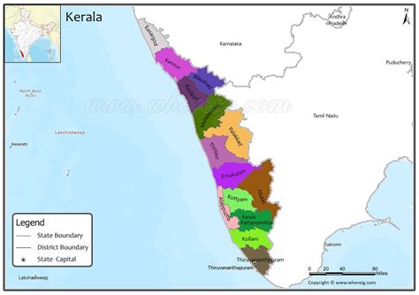 Kerala District Map List Of Districts In Kerala