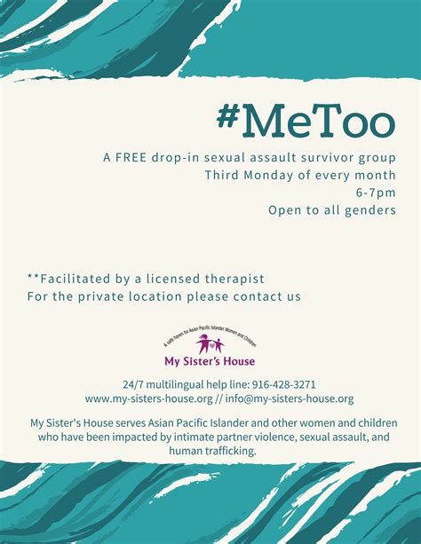 metoo sexual assault survivors support group my sister s house